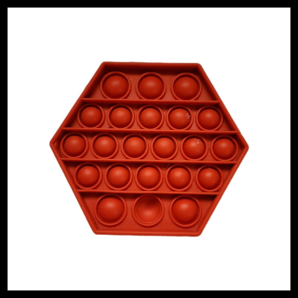 ♠️10/$10♠️ Red Hexagon Push Pop Bubble Fidget Sensory Toy